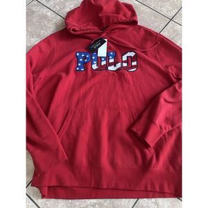 NWT Polo Ralph Lauren XXL 2XL Big Logo Pullover Sweatshirt Hoodie Red